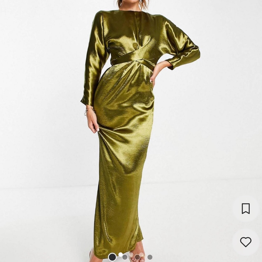 ASOS Olive Satin Evening Dress